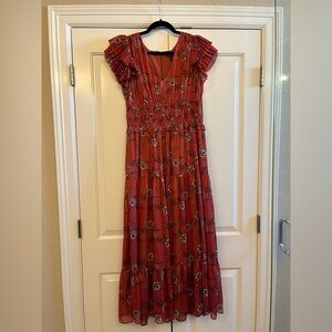 Ann Taylor / Burnt Orange Floral Maxi Dress